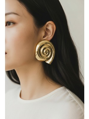 Alya's Aksesuar Vıp Seri Salyangoz Model Küpe