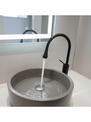 Emfa Aksesuar Siyah Çanak Lavabo Bataryası Modern Tasarım Banyo Bataryası