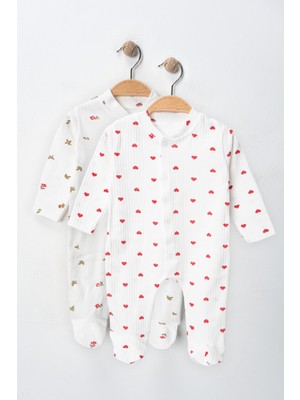 Organik Kız Bebek Çiçek Desenli 2li Tulum Takımı Yenidoğan Kıyafet 1-3-6 Ay 2'li Pamuklu 2 Parça