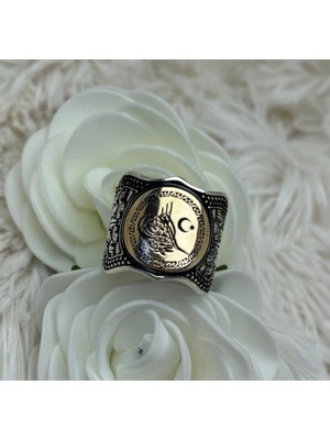 Canka Osmanlı Tuğra Gümüş Erkek Yüzük