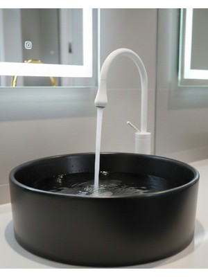 Emfa Aksesuar Beyaz Çanak Lavabo Bataryası Modern Tasarım Banyo Bataryası