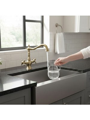 Emfa Aksesuar Antik Gold Lavabo Bataryas Vintage Batarya Komple Pirinç Garantili Antik Eskitme Musluk