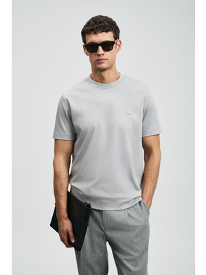 Lufian Erkek Roland Basic T-Shirt 112020058 Gri