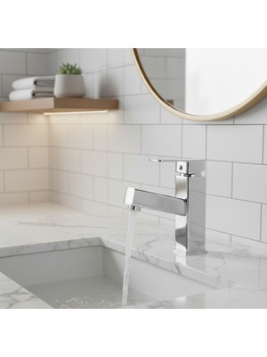 Emfa Aksesuar Krom Spiralli Lavabo Bataryası - Uzayabilen Spiral Lavabo Musluğu