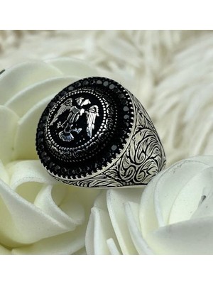 Canka Selçuklu Kartalı Gümüş Erkek Yüzük