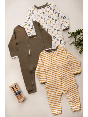 Erkek Bebek Tulum Patiksiz 3'lü Set