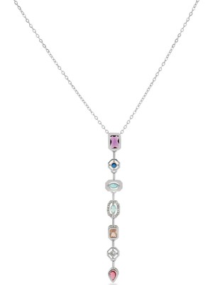 Pazarois Çoklu Figürlü Gümüş Renkli Çelik Kolye