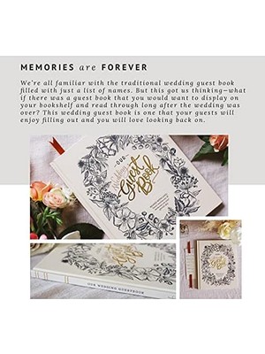 Storemax Lily & Val Düğün Ziyaretçi Defteri, Eğlenceli Düğün Fikirleri, Alternatif Düğün Ziyaretçi Defteri, Dekorasyon Için Düğün Kitabı ile Anıları Yakalayın