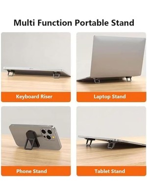 Storemax Mini Katlanabilir Dizüstü Bilgisayar Standı, 2 Adet Mini Klavye Kaldırıcı, 2 Ayarlanabilir Açıya Sahip Görünmez Bilgisayar Klavye Yükseltici, 10-17 Inç Dizüstü Bilgisayarlar Için Uygun (Beyaz)