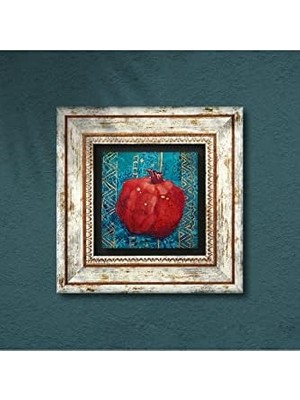 Storemax Nar Taş Duvar Tablosu - Çerçeveli Taş Tablo - Dekoratif Duvar Sanatı - Modern Ev ve Ofis Duvar Dekoru T1-02