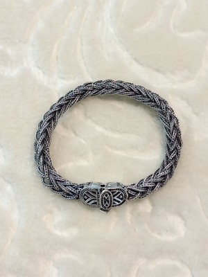Canka El Yapımı Unisex Saç Örgü Gümüş Bileklik