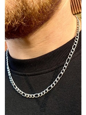 Takı Dükkanı Figaro Model Spor Çelik Erkek Zincir Kolye Erkeğe Eşe Sevgiliye Hediye ACK06K-2