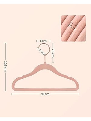 Storemax Çocuk Elbise Askısı, 50'li Set, Pembe Altın Kancalı, Kaymaz, Yer Tasarruflu, Elbise Dolabı Için Askı, Bebek Kıyafeti, Etek ve Pantolon, Çocuklar Için, Kadife, Açık Pembe CRF027P01