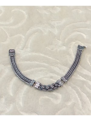 Canka El Yapımı Unisex Saç Örgü Gümüş Bileklik