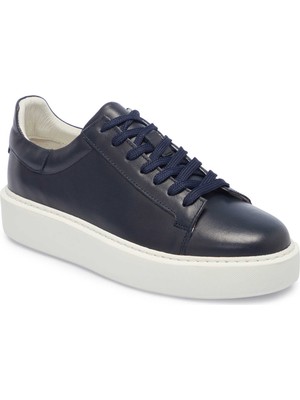 Tergan Lacivert Hakiki Deri Erkek Sneaker - E25S1AY57546-A31