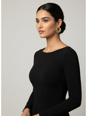 Sphere Jewelry Daire Model Gold Çelik Küpe