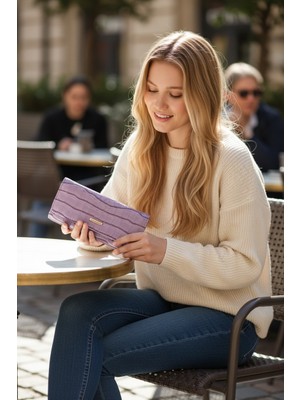 Yigitemirbags Lilac Crocodile Cüzdan