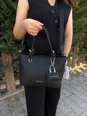 Just Polo Kadın Su Geçirmez Yumuşak Deri Ayarlanabilir Askılı Lüks El & Omuz Çantası