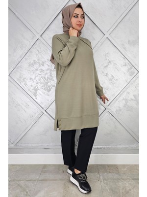 Pys Giyim Kadın Nervür Dikim Düğme Detaylı Tesettür Tunik