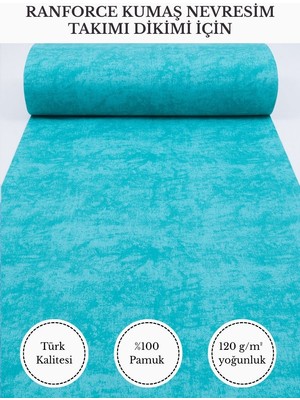 Fabricstown Ranforce Kumaş Nevresim Dikimi Için – %100 Pamuk, 240 cm × 100 Cm, Mermer Desen