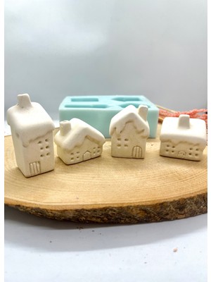 Wammolds Dörtlü Karlı Evler Silikon Kalıp