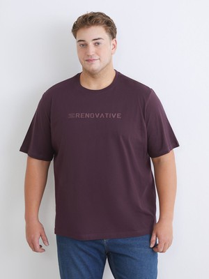 Lc Waikiki Yeni Sezon Büyük Beden Bisiklet Yaka Baskılı Penye Erkek Tişört