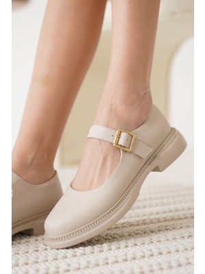 Roof Atelier Briana Bej Toka Detaylı Günlük Ayakkabı