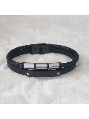 Canka Çelik Deri Erkek Bileklik