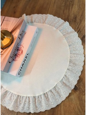 Nurgita Home Duck Keten Fırfırlı Fistolu Dekoratif Örtü (50 Cm)