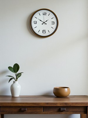 Zentime 36 cm Kahverengi Dekoratif Duvar Saati