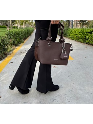 Just Polo Kadın Su Geçirmez Yumuşak Deri Ayarlanabilir Askılı Lüks El & Omuz Çantası