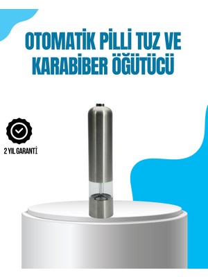 Adat Pilli Otomatik Baharat Değirmeni Tek Tuşla Kolay Kullanım