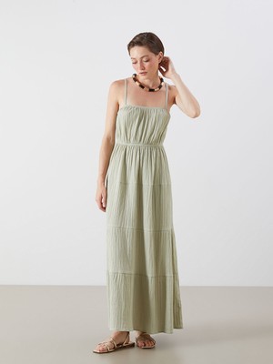 Lc Waikiki Yeni Sezon U Yaka Büzgülü A Kesim Müslin Elbise