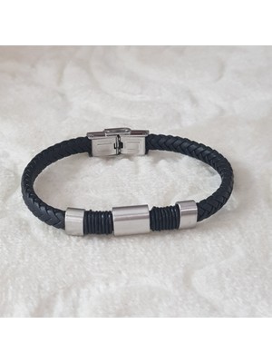 Canka Çelik Deri Erkek Bileklik