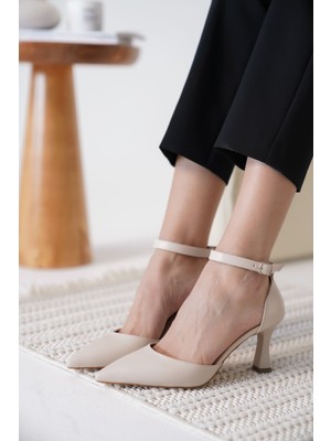 Roof Atelier Clara Bej Sivri Burun İnce Topuklu Ayakkabı