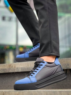 KB-X46 Kuback Siyah Sax Mavi Yüksek Siyah Taban Günlük Spor Ayakkabı