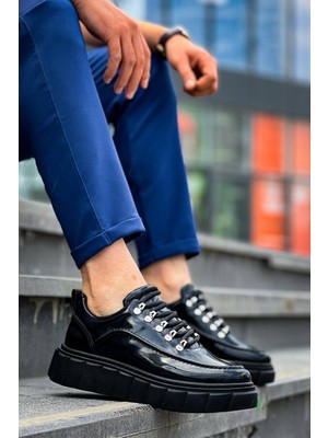 KB-X10 Kuback Siyah Rugan Siyah Yüksek Taban Günlük Spor Ayakkabı