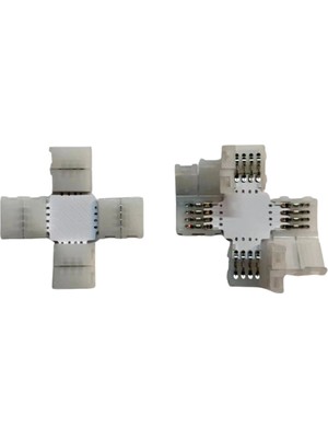 Powerr Led Aydınlatma 8 mm Rgb Şerit x Birleştirme Aparatı Lehimsiz 4 Pin 10 Adet