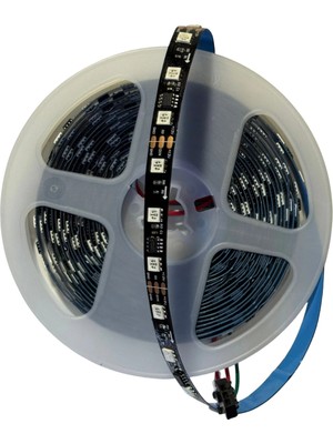 Powerr Led Aydınlatma 12 Volt Siyah Renk Argb Pixel Magic Kayar 5050 Smd M/60 LED Iç Mekan 5 Metre