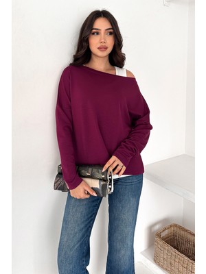 Noa Noa Kadın Düşük Omuzlu Uzun Kollu Üst – Noir Layer