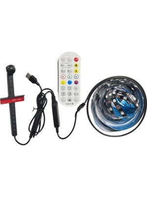 Powerr Led Aydınlatma 5 Metre 5V Tv Arkası Kameralı Rgb Şerit LED Tv Renklerine Göre Senkronize Kumanda Veya Bluetooth Kontrol USB Güç Girişi