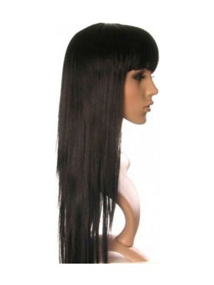 Uzun Peruk Saç - Siyah