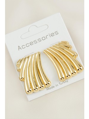 Çizgili Yeni Sezon Metal Küpe