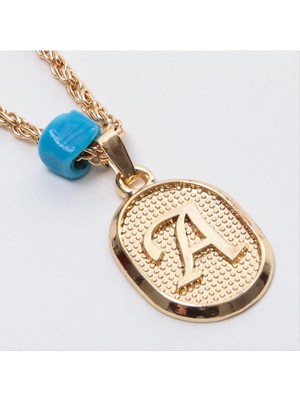 Plastik Boncuklu Burgulu Harfli Kolye