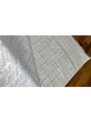 Badelya Home Krem-Ekru Açık Gri Saten Bambu Ince Sık Dokuma Parlak Yüzey Kaymaz Özel Kesme Salon Koridor Halı Yolluk