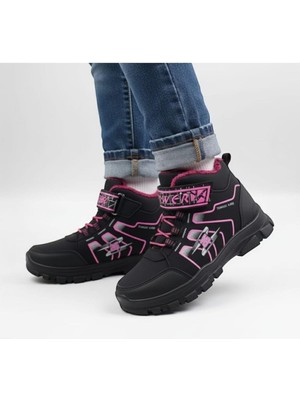 Power X Erkek & Kız Çocuk  Kırmızı & Pembe Renkler Termal Yünlü Kışlık Spor Bot