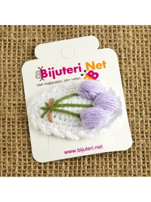 El Yapımı Lale Işlemeli Örgülü Çıtçıtlı Toka