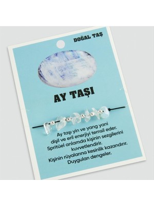 Ay Taşı Doğaltaşlı Ip Bileklik