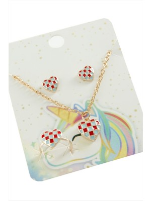 Kalp Mineli Set Kolye