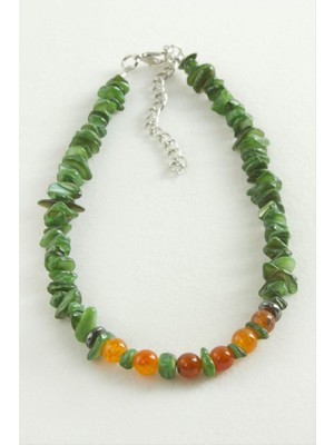 Çakra Yeşim Kırık Doğaltaş Kolye